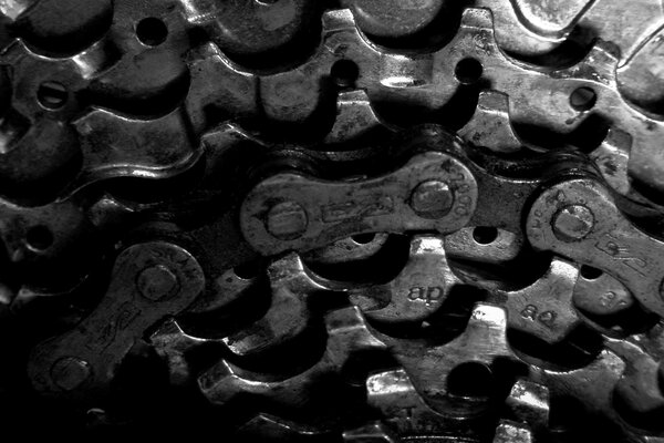 Gears on a bicycle chain