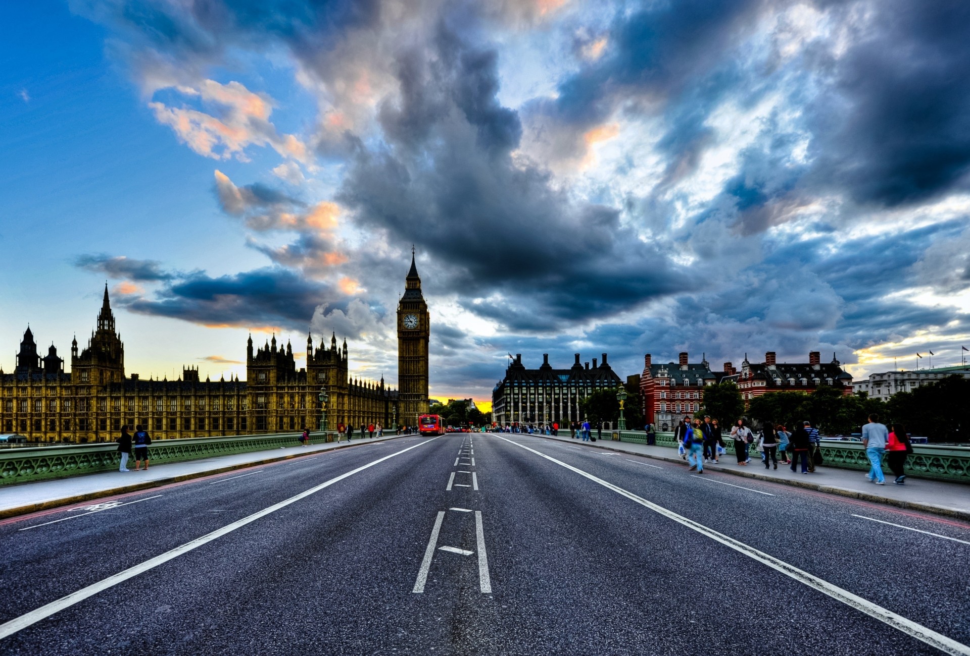 angleterre route londres big ben personnes