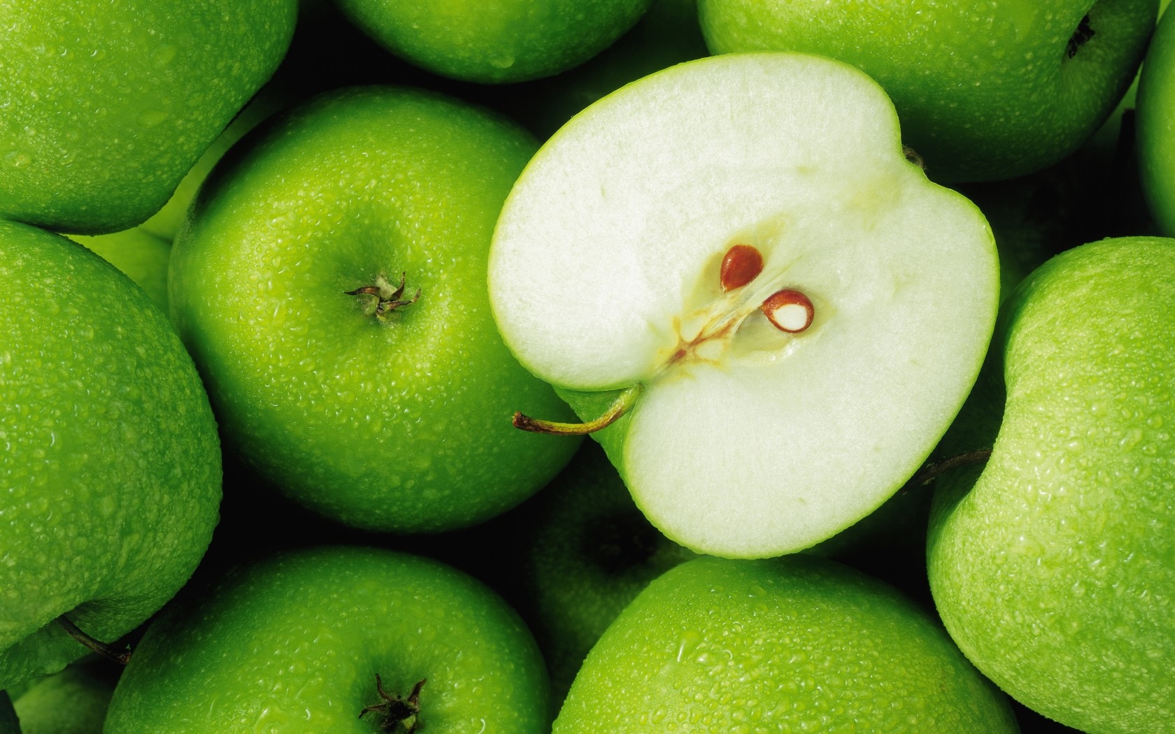 pommes alimentaire vert gouttes