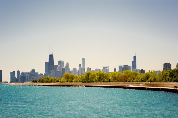 Bâtiments de Chicago sur l océan