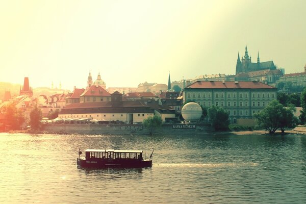 Beautiful sunrise over Prague