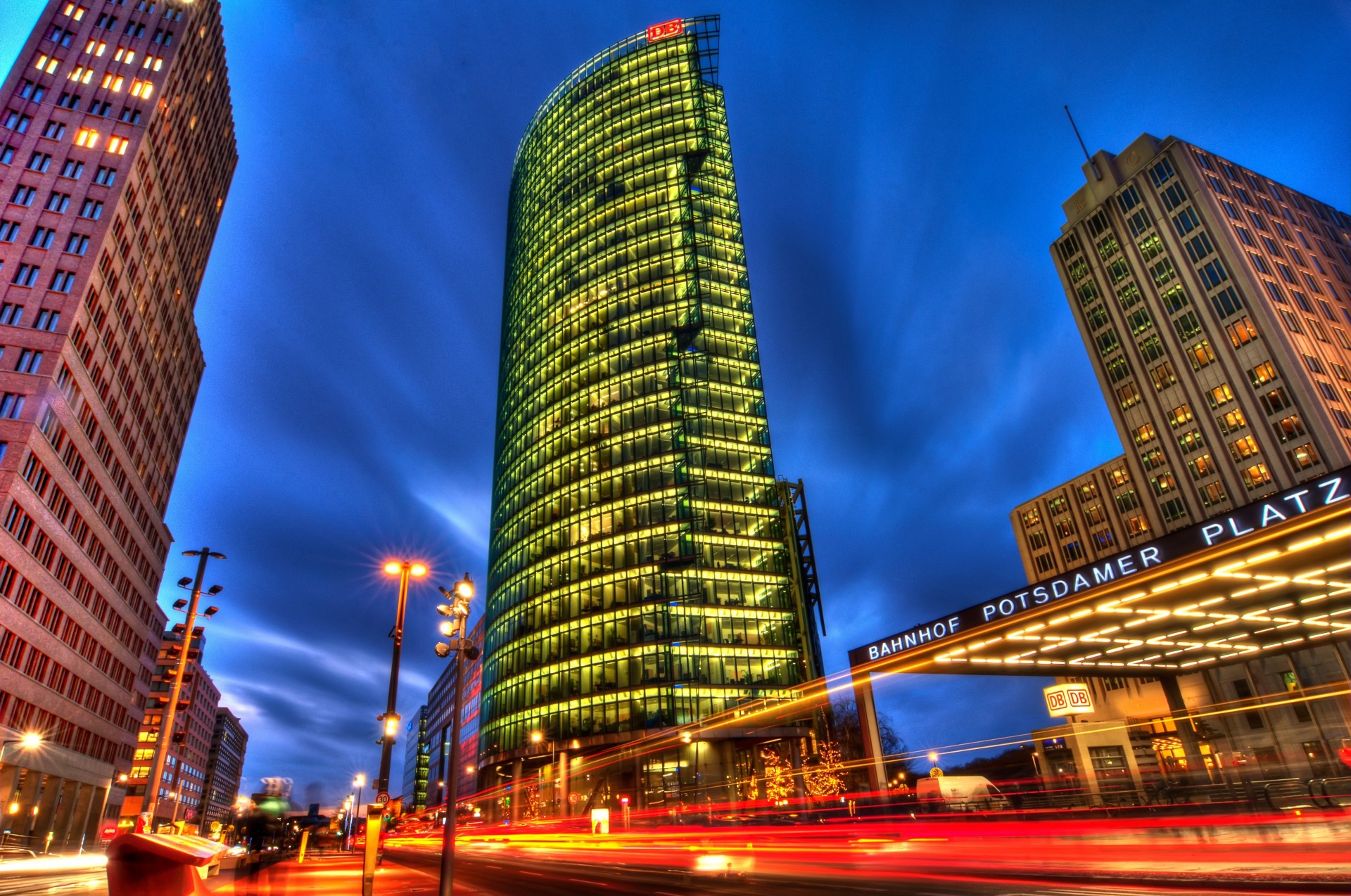 notte berlino città germania potsdamer platz viale delle stelle