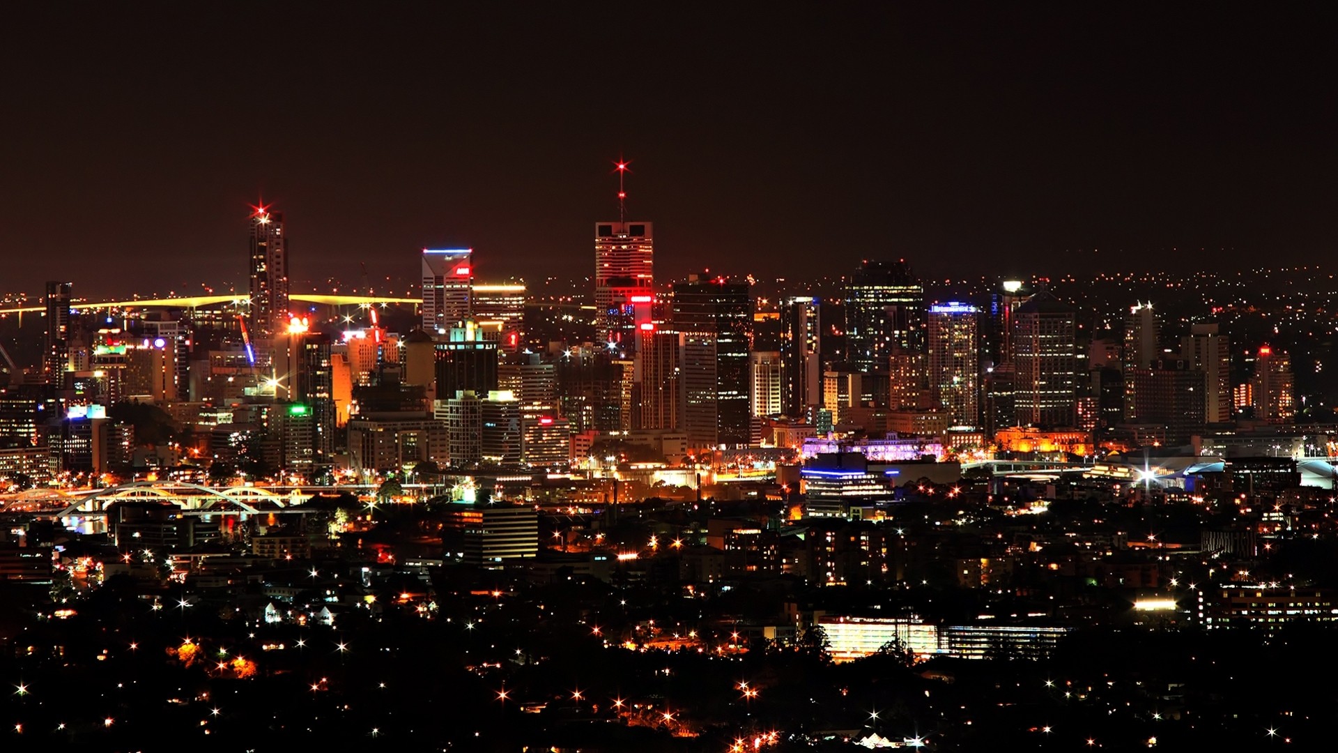 brisbane luce notte nero australia città