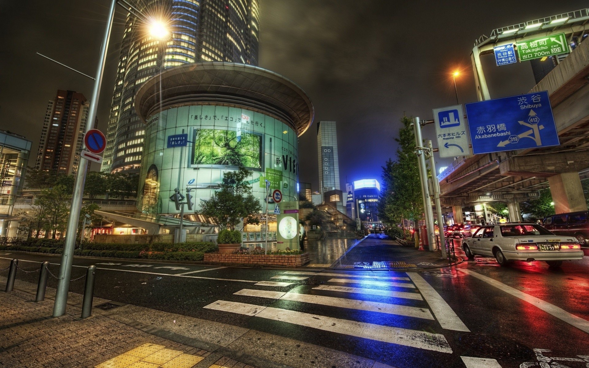 tokyo strada notte mondo automobili giappone