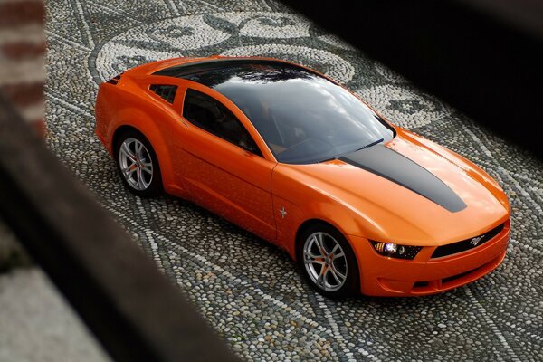 Ford Mustang on the glove of the giugiaro concept