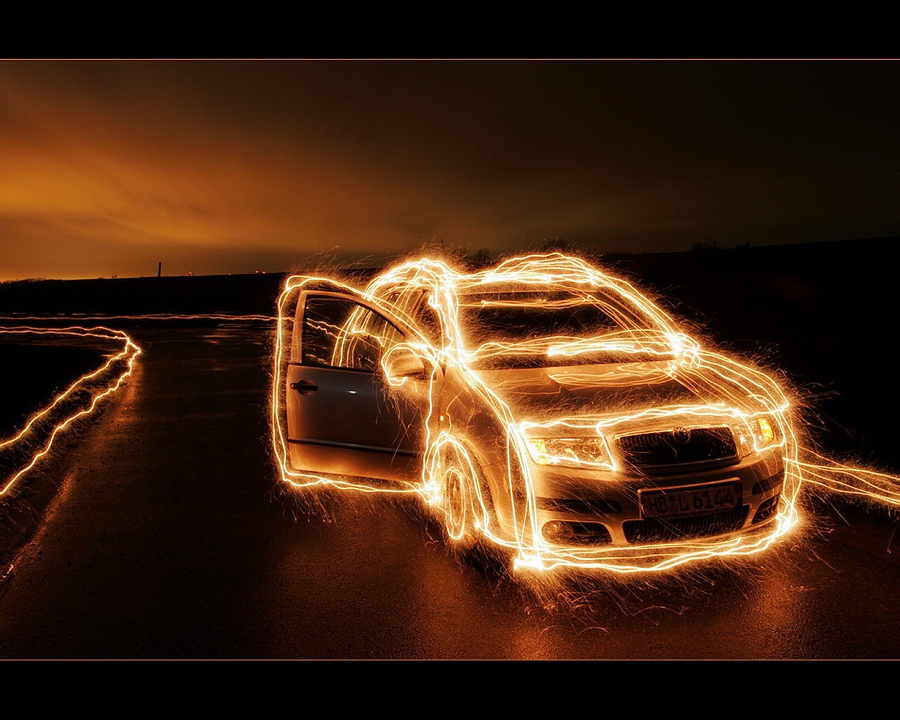 auto étincelles feu