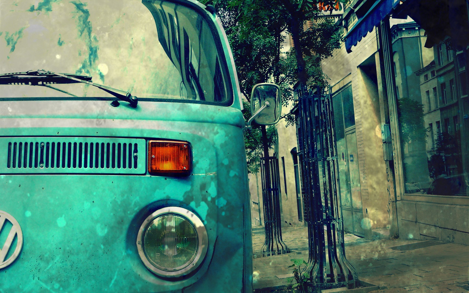 carro hippie calle