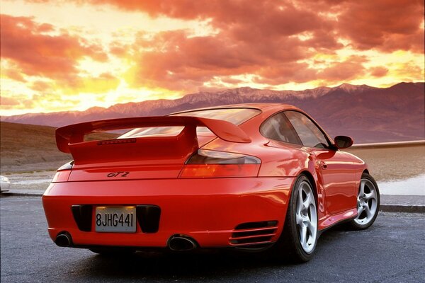 Red gt2 with a big rear soot
