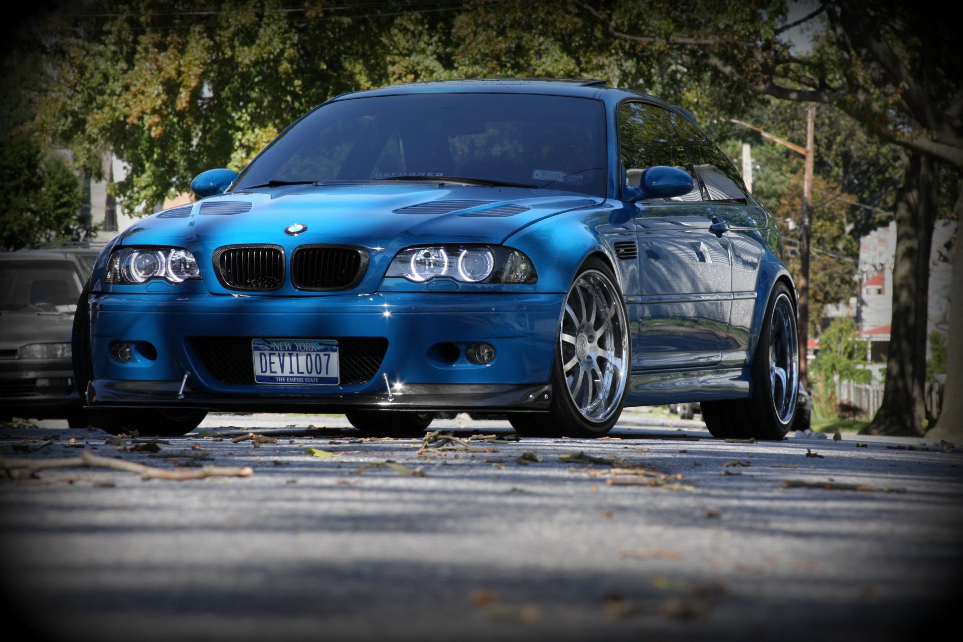 bmw m3 e46 azul bmw coupe azul luz del día calle