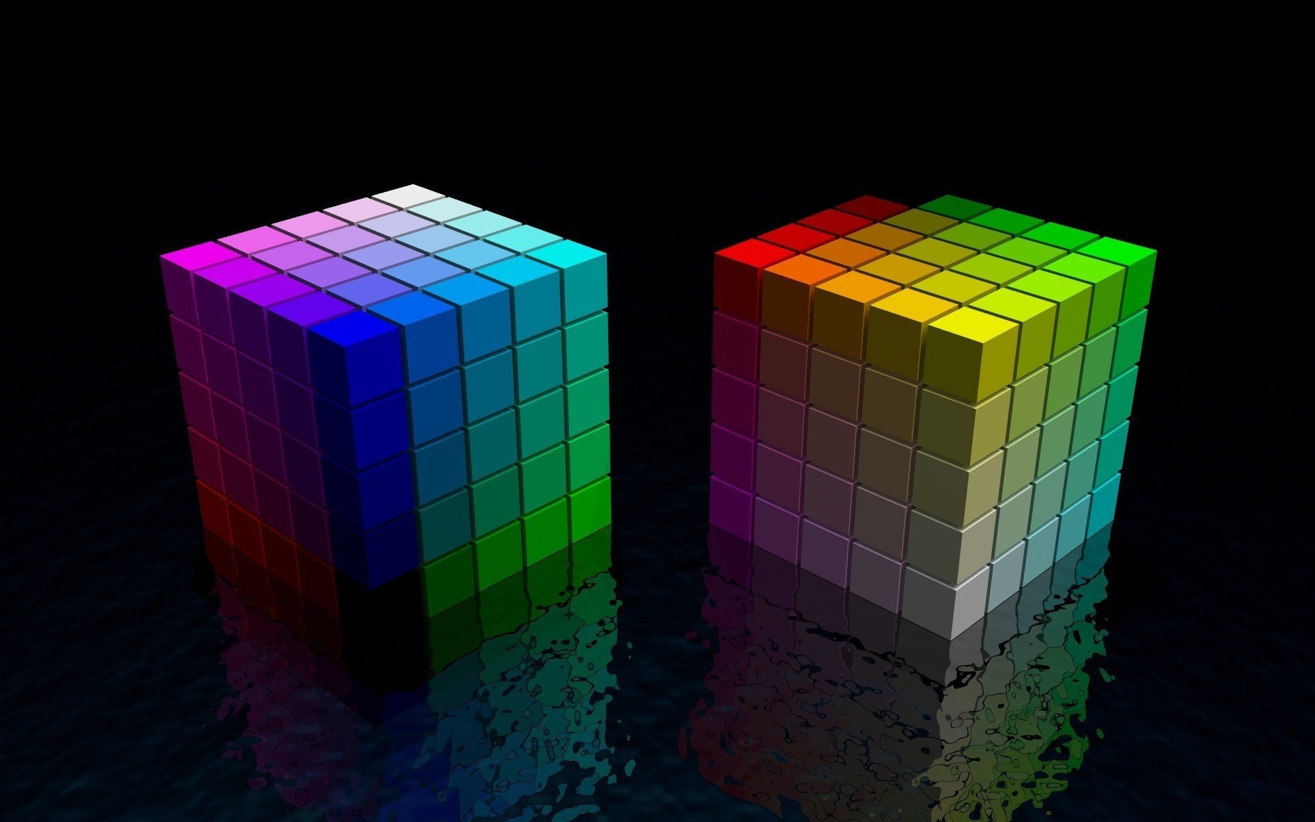 rubik s cube water different colors fantasy