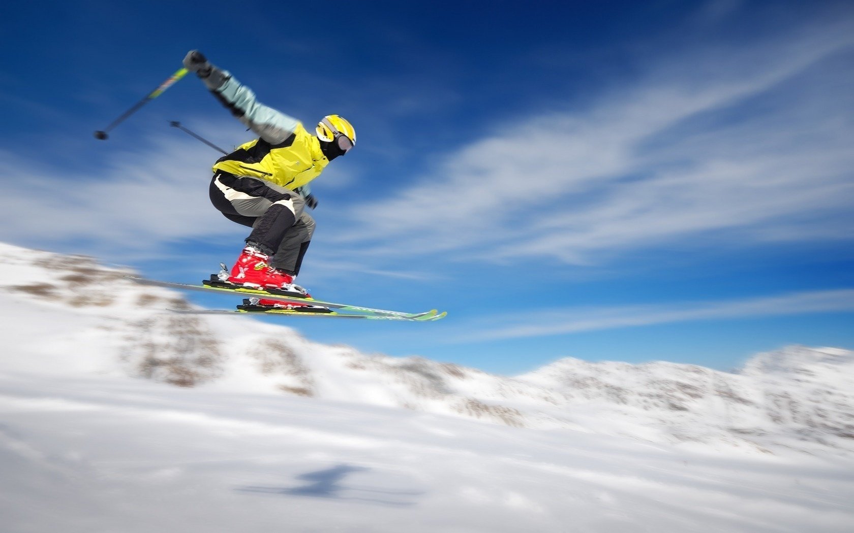 esquiador velocidad salto invierno esquí extremo nieve montaña descenso vuelo deportes movimiento