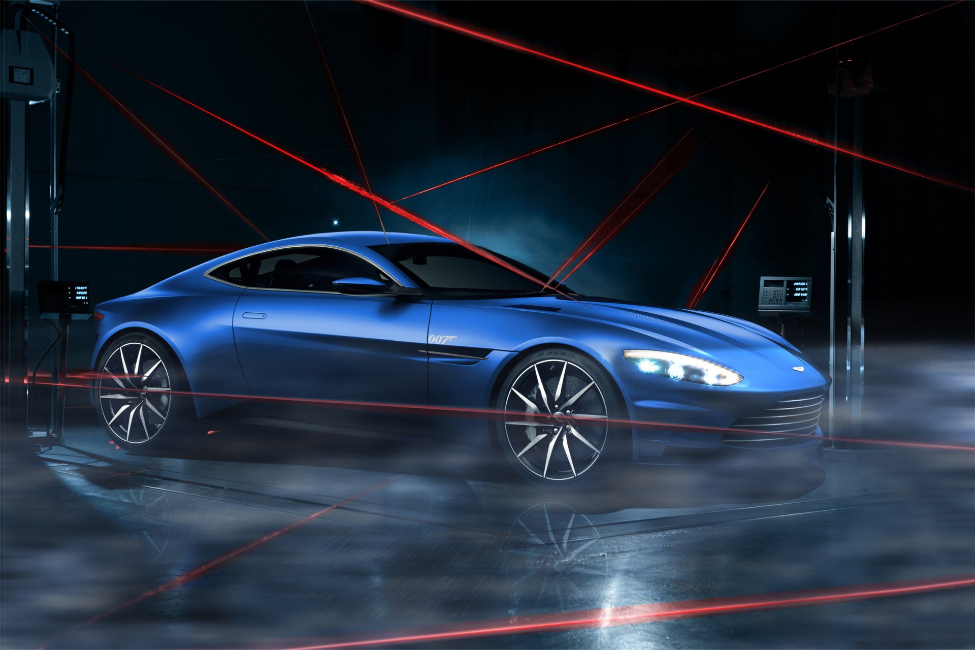 aston martin db10 lagonda limitiert blau auto laser dunkel