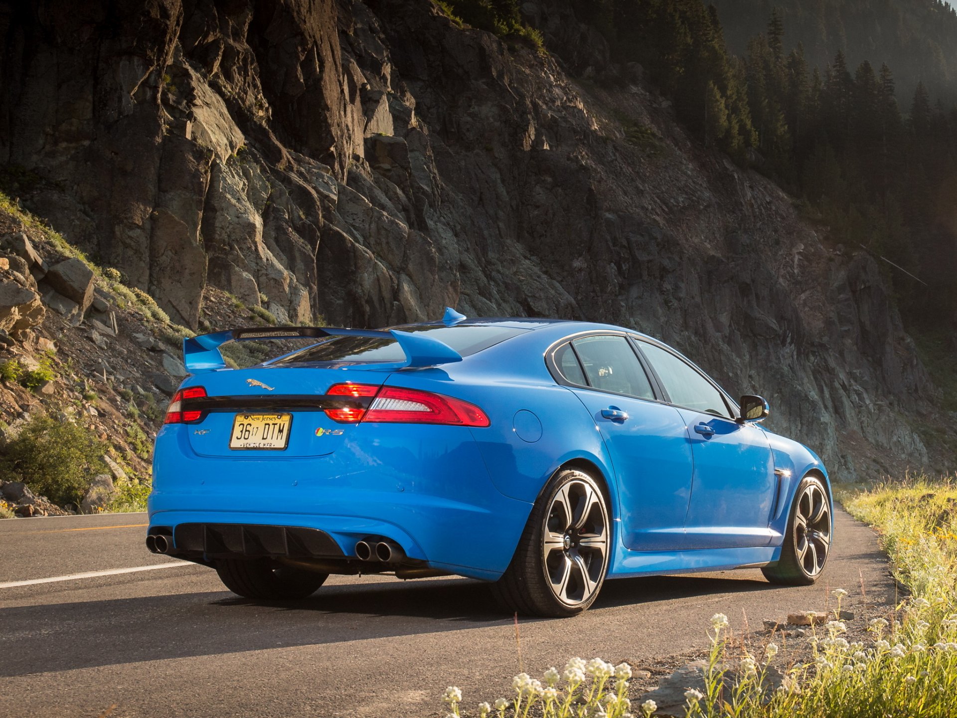 jaguar xfr-s blue road a