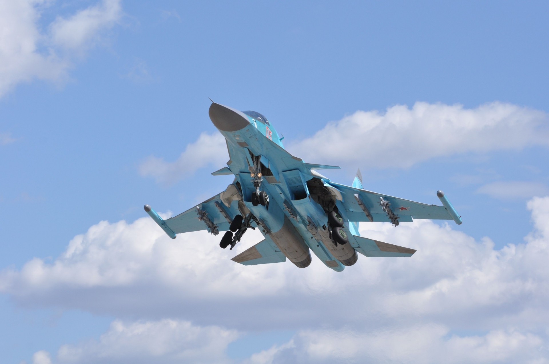 himmel flugzeug wolke su-34 blau trocken