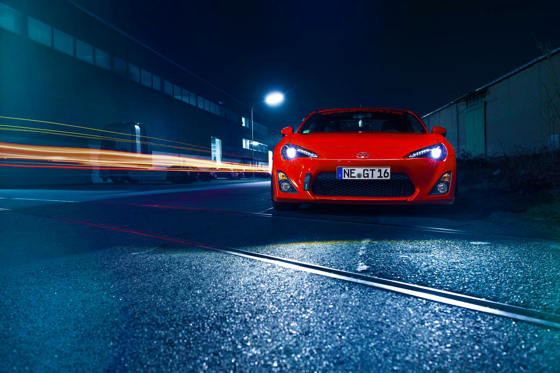 toyota gt86 naranja deporte coche ruedas parachoques campana frente