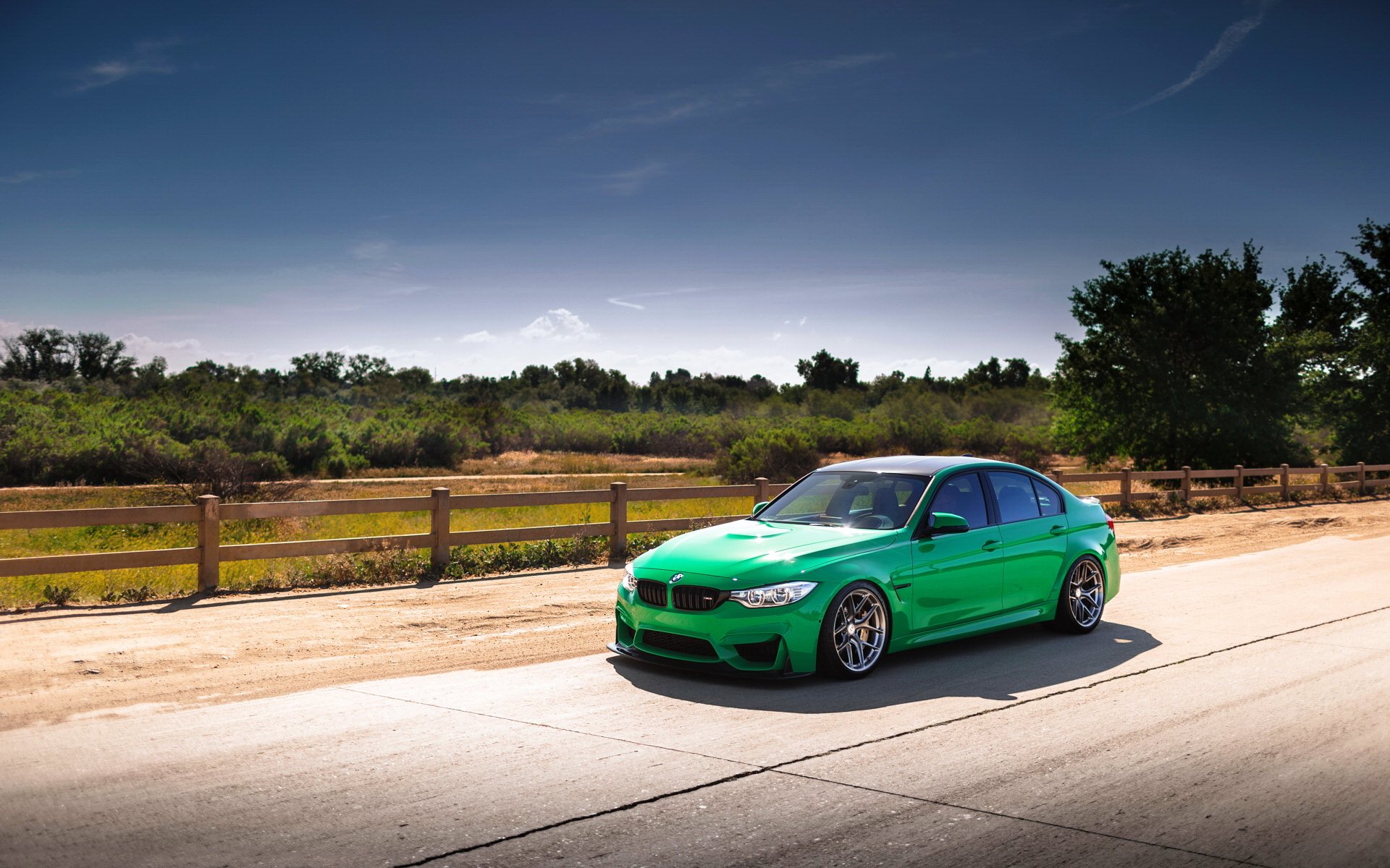 bmw m3 green f80 car road