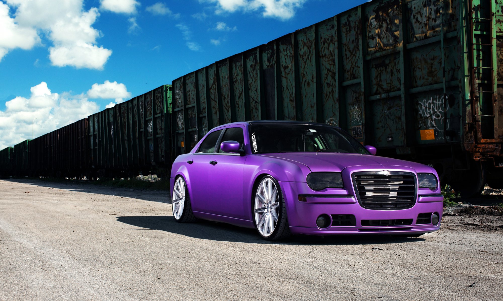 chrysler vossen wheels purple frontside