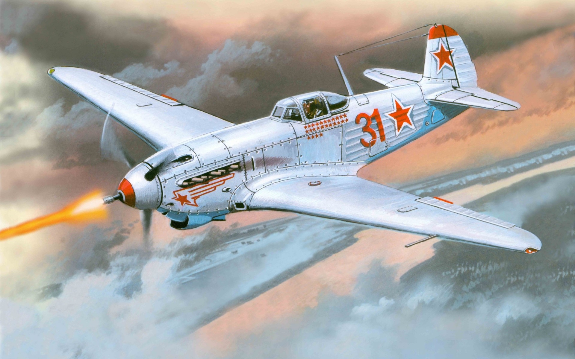 aereo arte yak-9k di grosso calibro sovietico