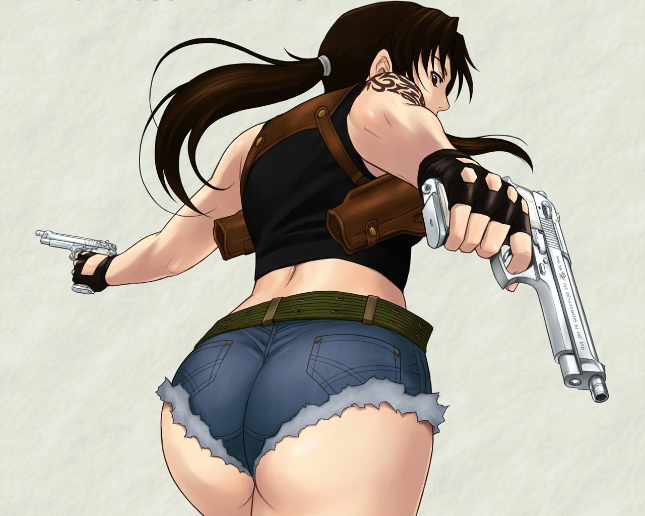 black lagoon revy pupą pistolet