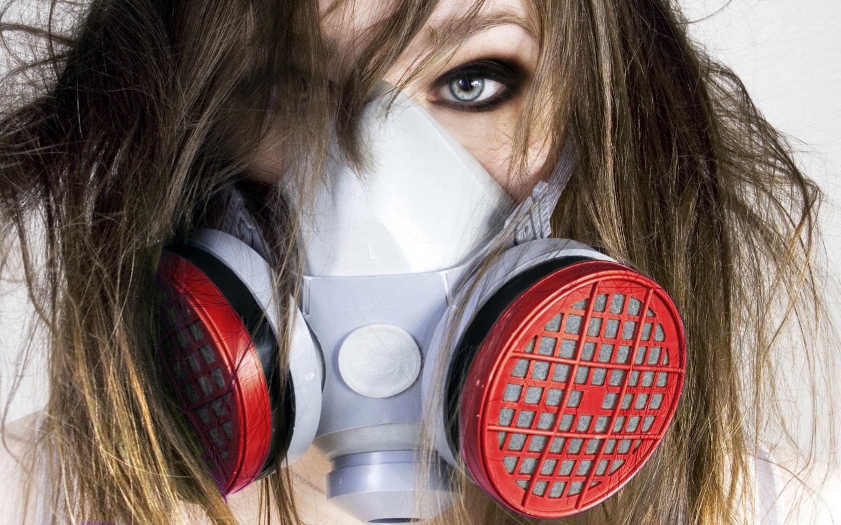 mask dark hair respirator eyes girls look women