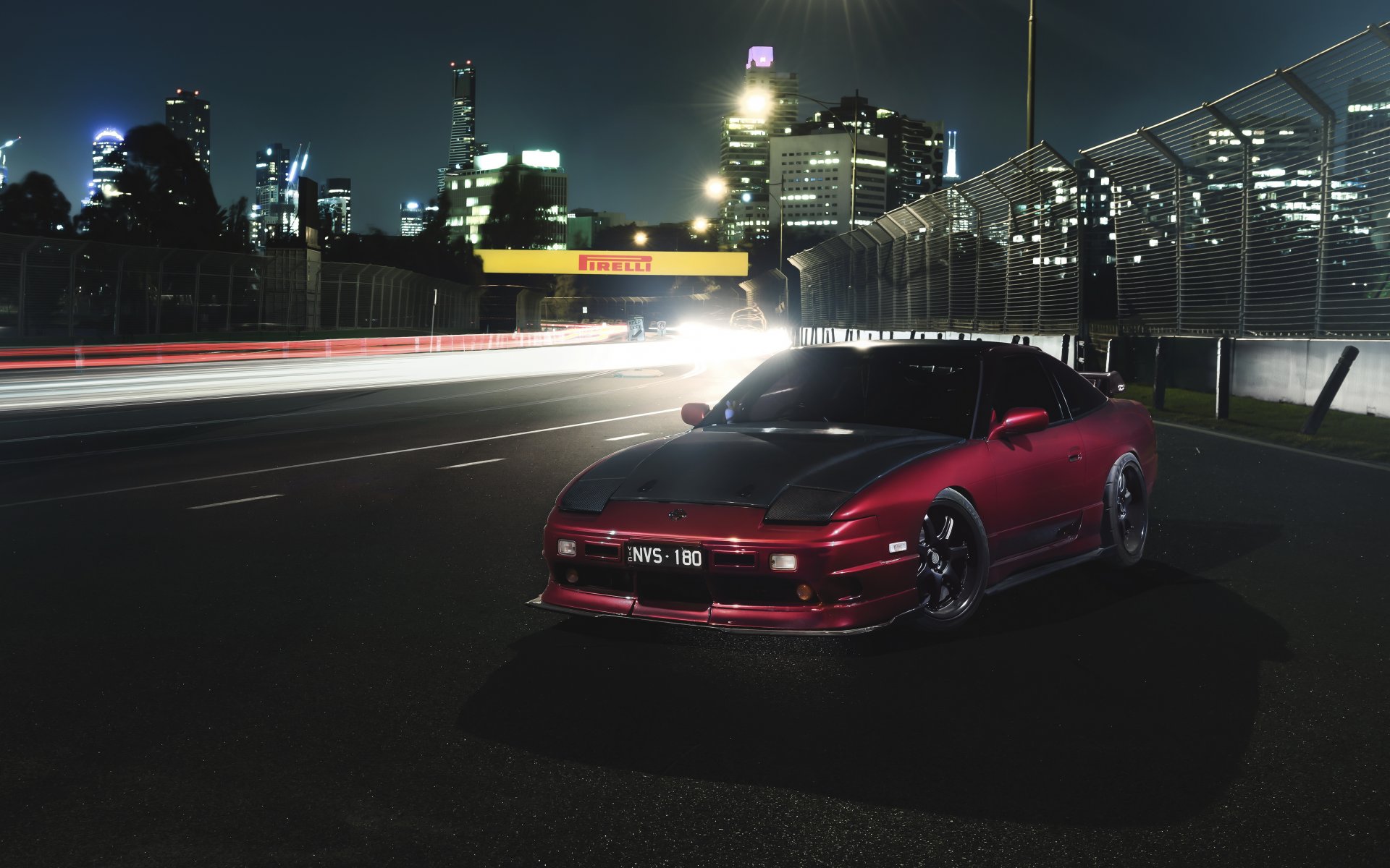 nissan 180sx voiture voie nuit