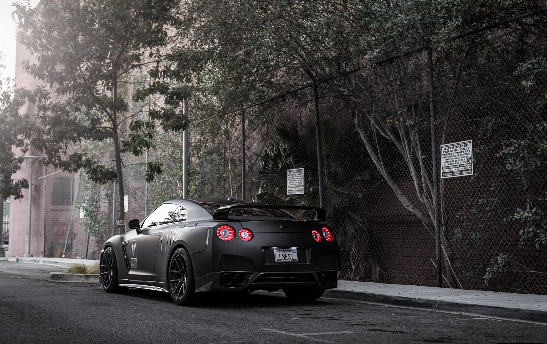 nissan gt-r black rear nissan matte