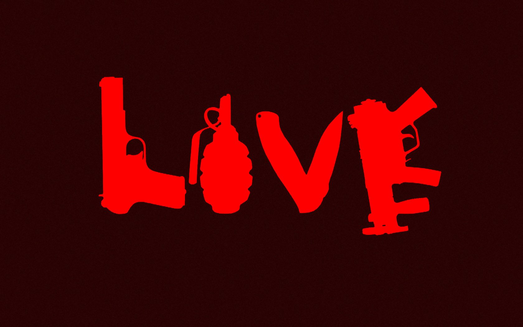 love is cruel i love you love the inscription black background gun machine pomegranate