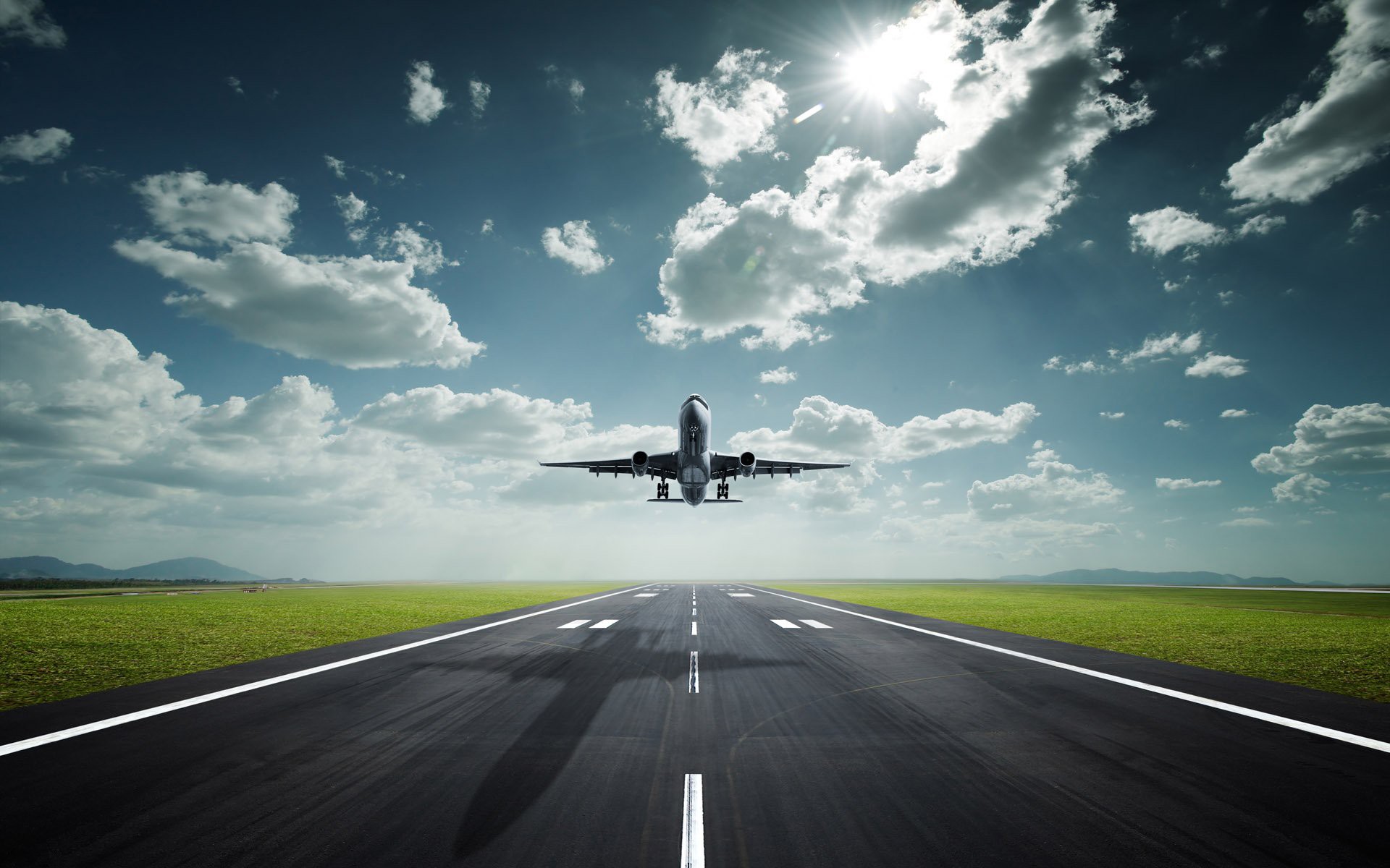 avion ciel aéroport ombre itinéraire soleil