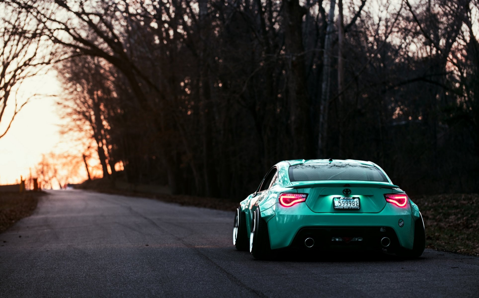 toyota gt86 stance works turquoise rear