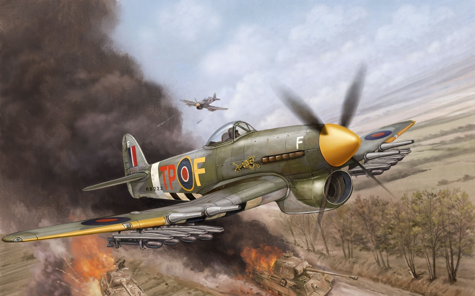 hawker typhoon plane art uk