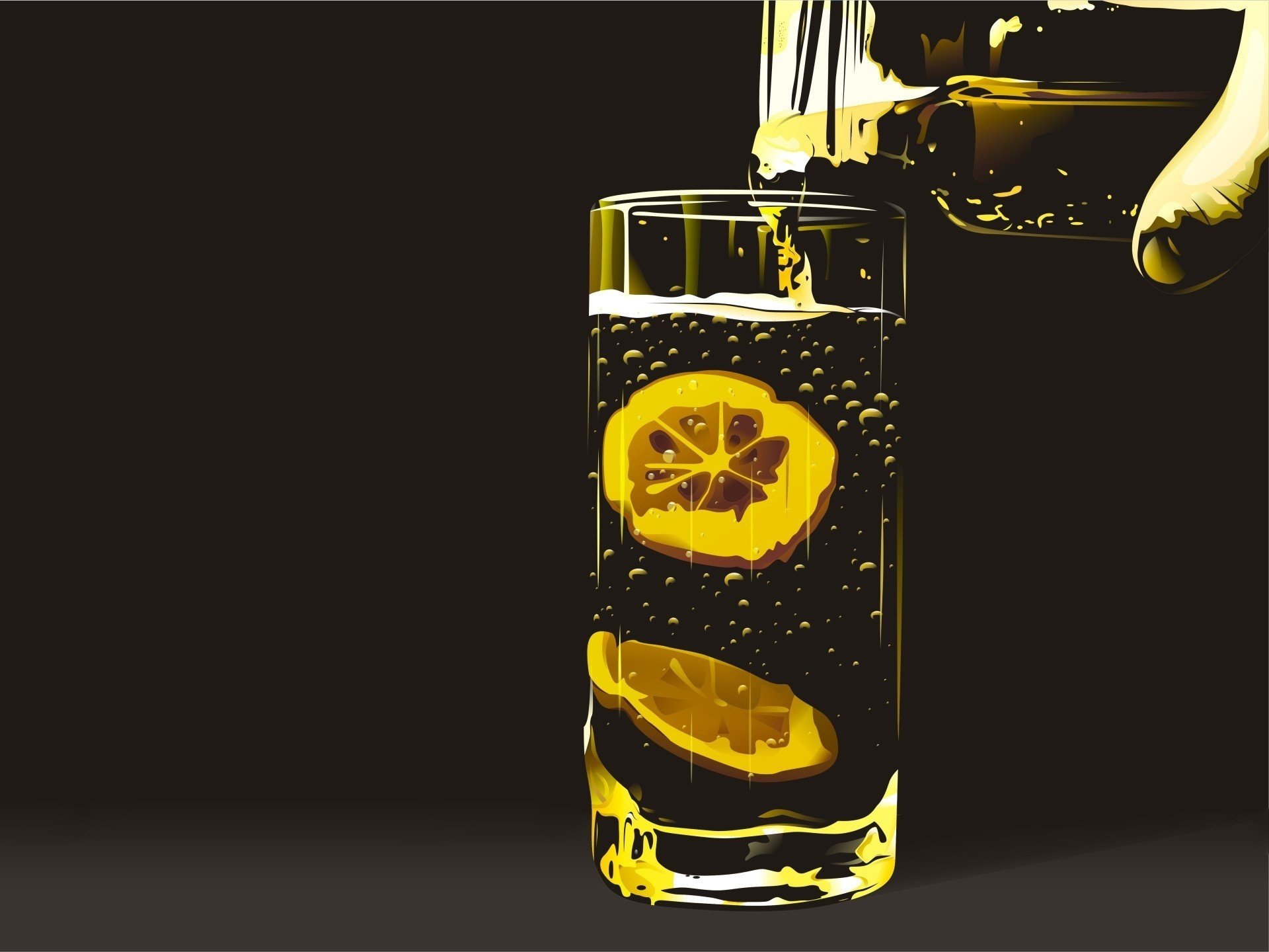 tranches de citron verre bulles boissons agrumes liquide