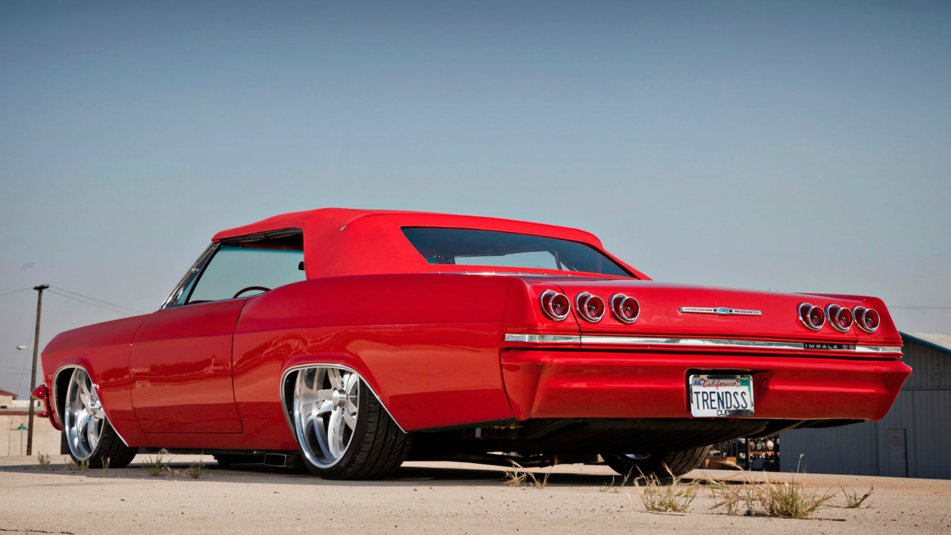 chevrolet impala 1965 shivrolet rot auto sommer himmel stadt straße