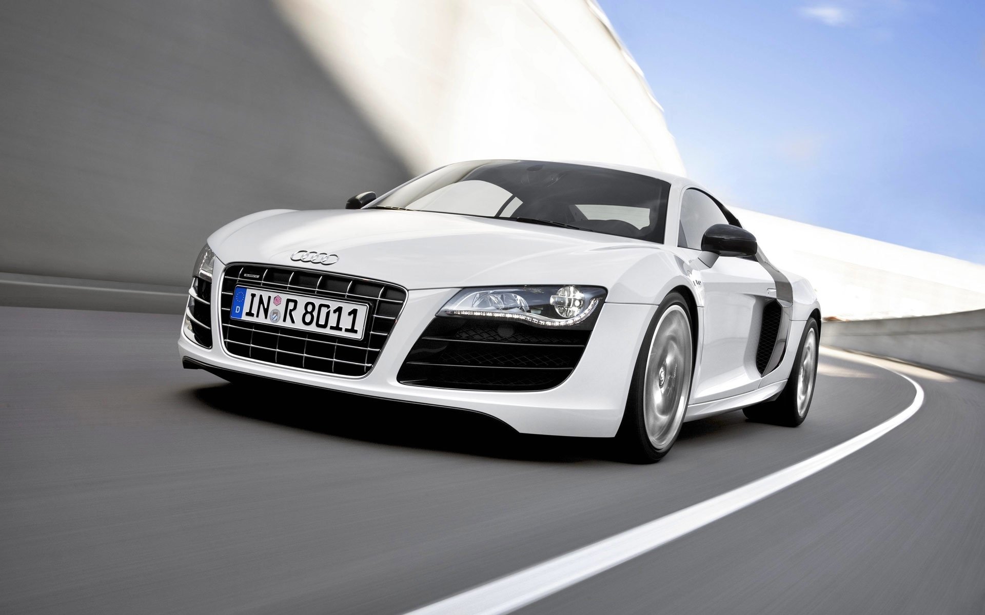 audi r8 v10 audi auto weiß motorhaube sportwagen