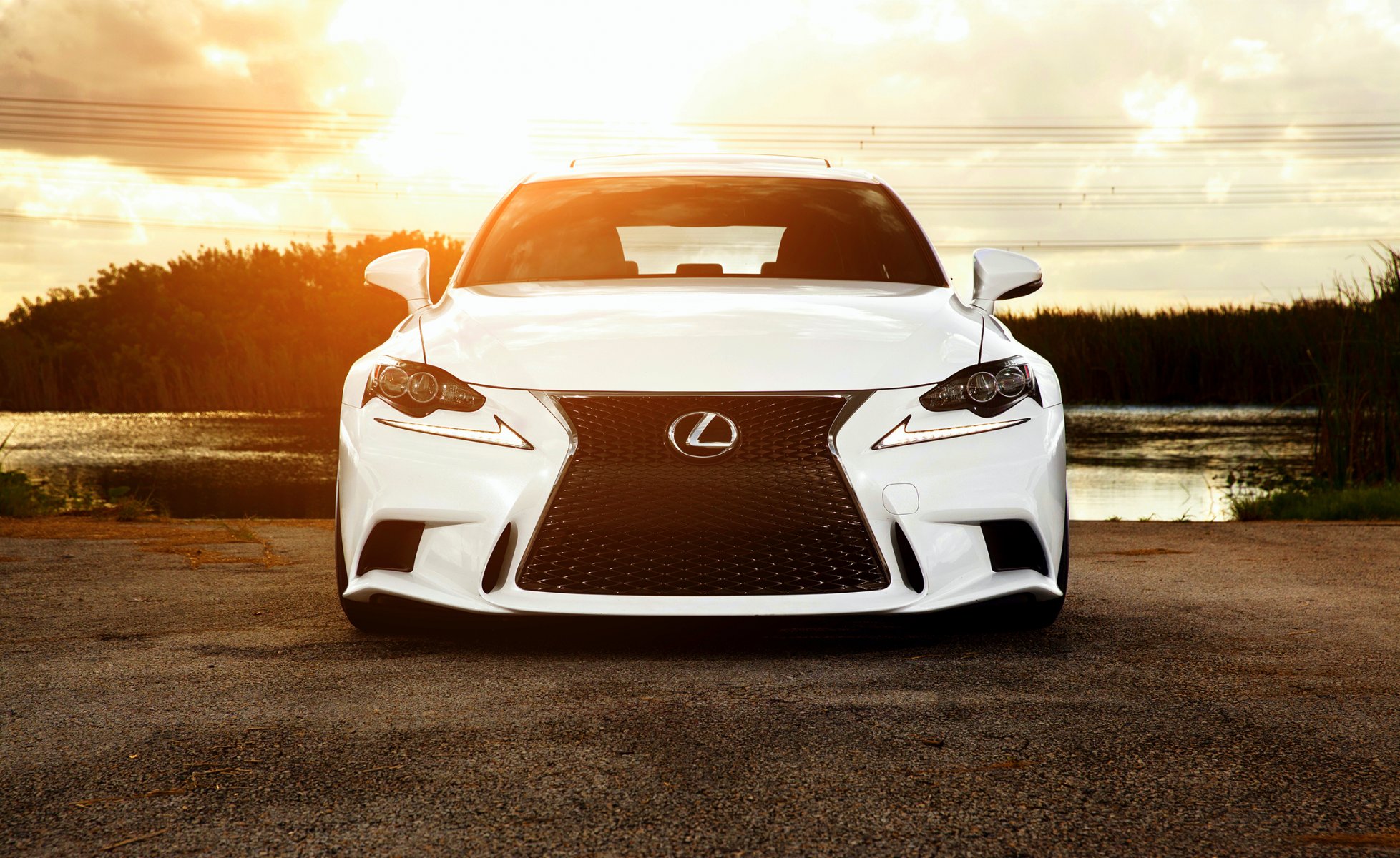 lexus is f sport white vossen wheels front