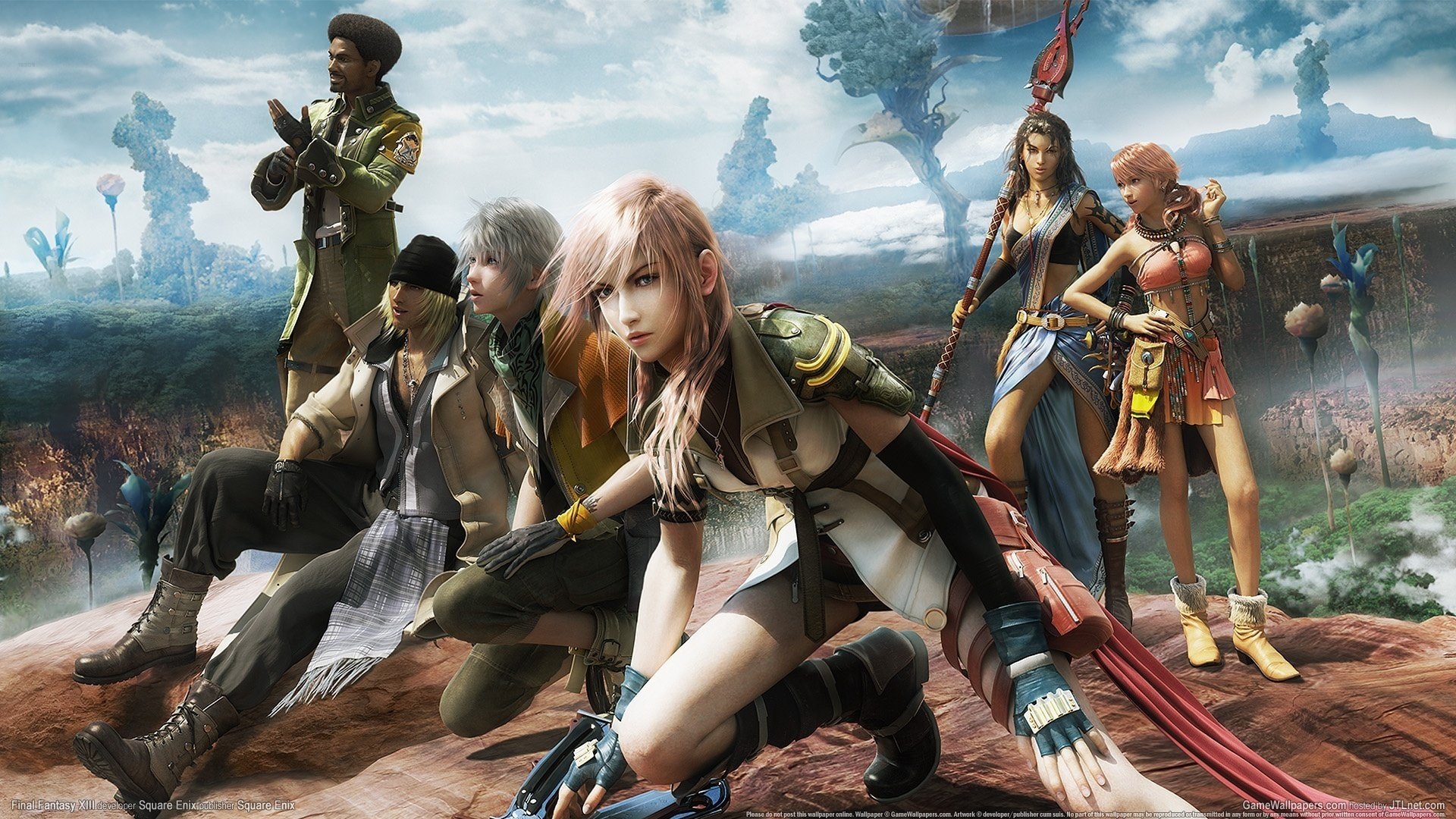 explosions dans le ciel final fantasy xiii guerriers amis armes dessins anime femmes