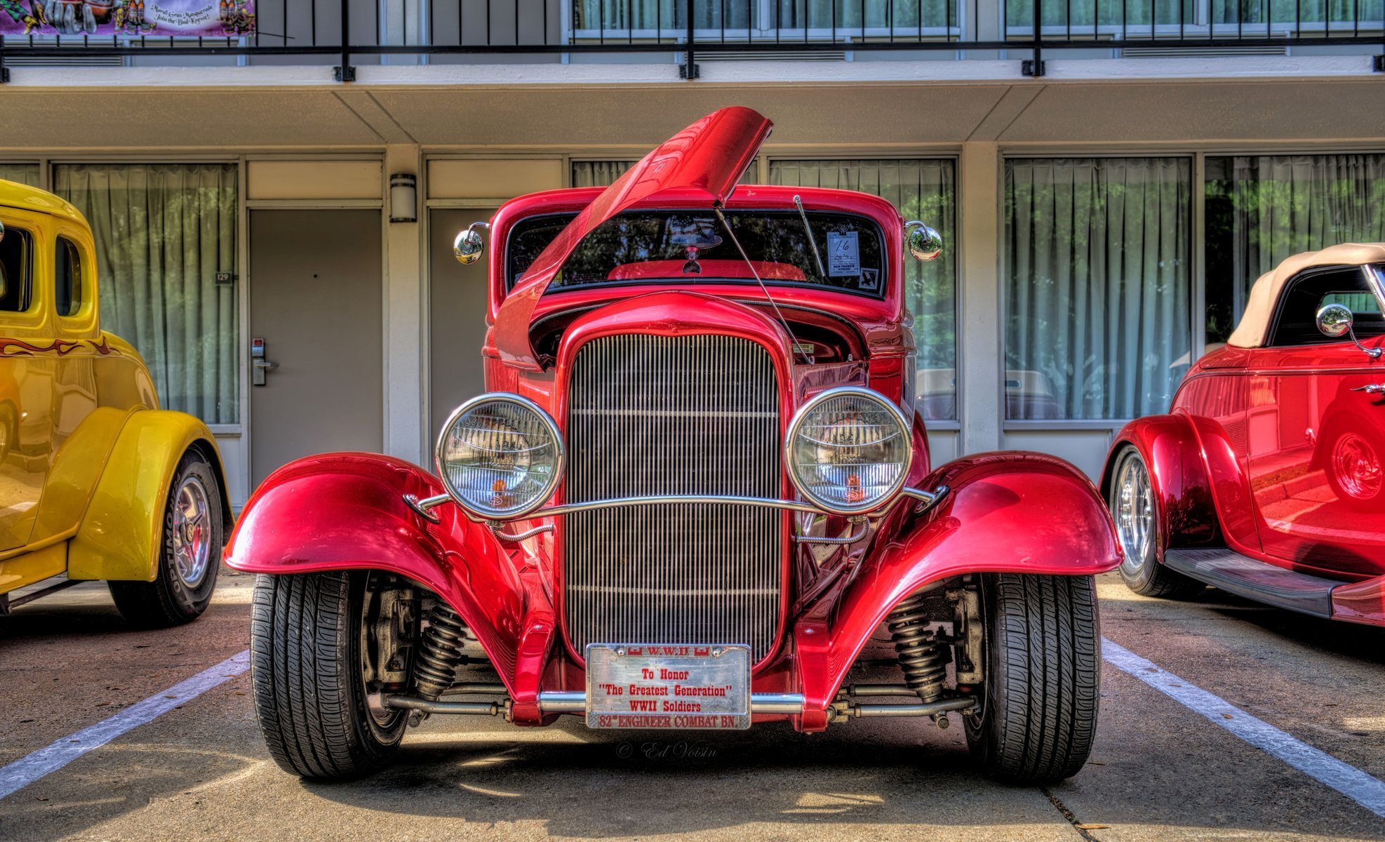 hdr ford coupe oldtimer styl czerwone