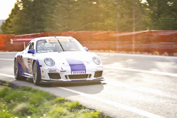 Porsche car on the race track