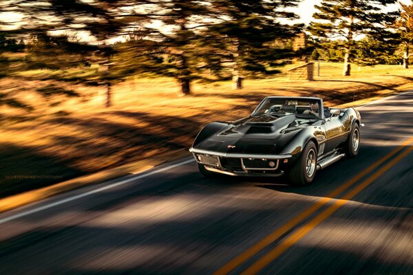 Stylish Classic Black Chevrolet Corvette