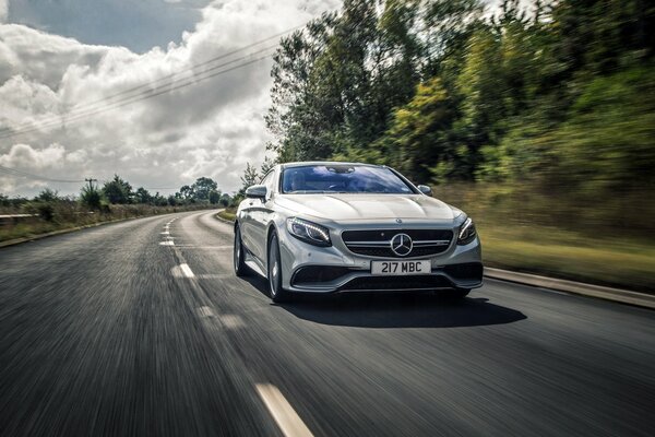 Mercedes-Benz S-Class C217 AMG coupe on the road