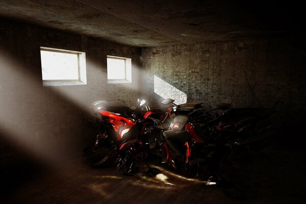 Light from the window of an abandoned building