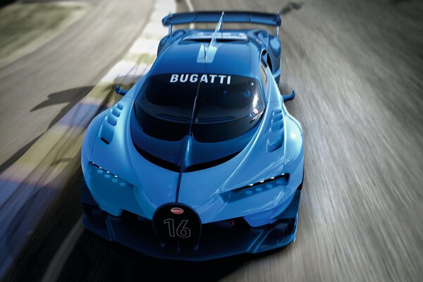 Bugatti in motion from the gran turismo game