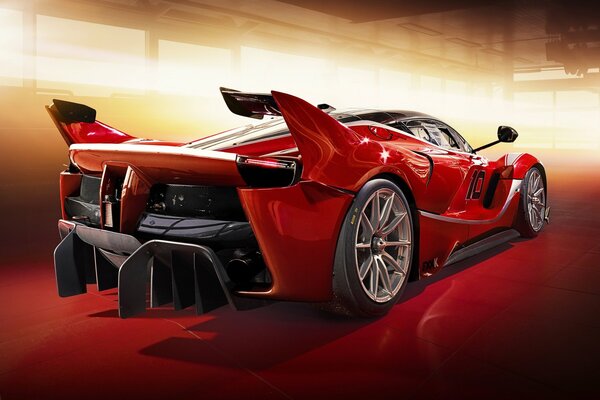Superdeportivo rojo Ferrari vista lateral