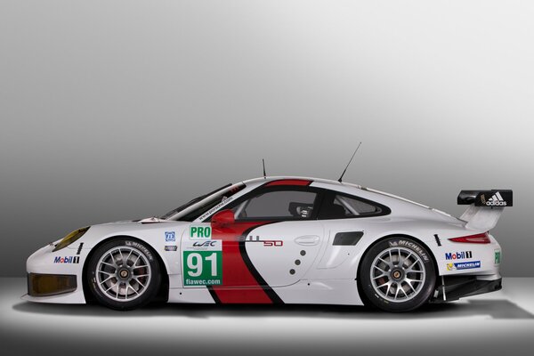 Studio photo of a Porsche 911 racing car