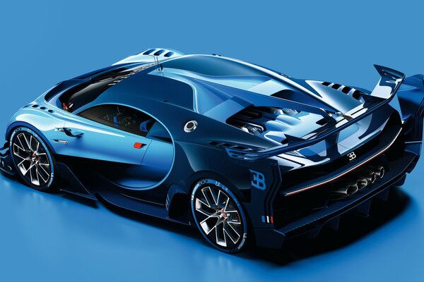 Belle Bugatti tuning avec vue de dessus