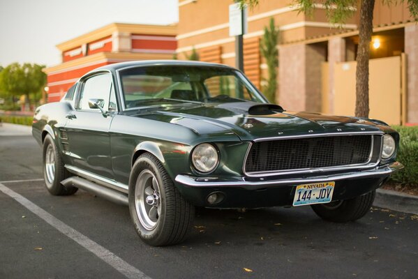 Classic Ford Mustang with front