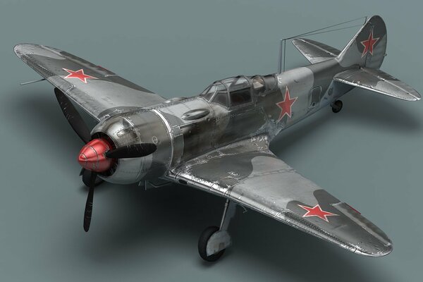 Modell des sowjetischen Kampfflugzeugs la-7