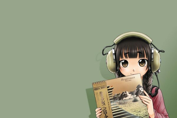 Fille kawaii dans un casque avec une plaque