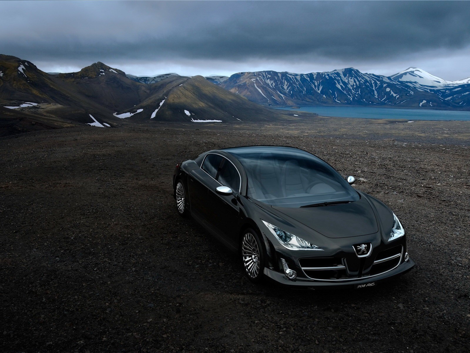 czarny peugeot concept góry