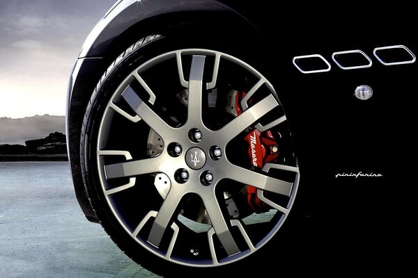 Spectacular Maserati wheel close-up