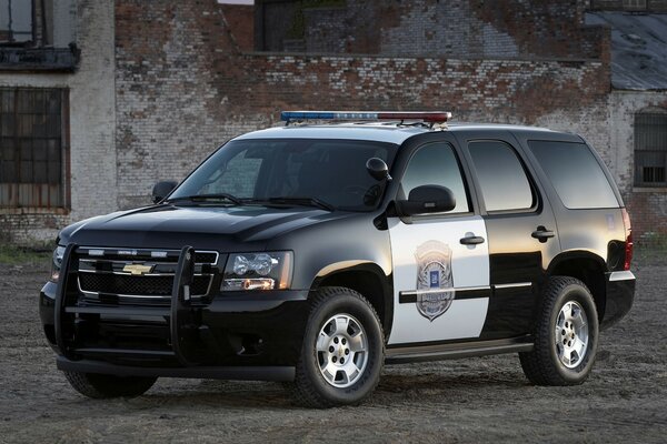 Piękny widok policji Jeep Chevrolet